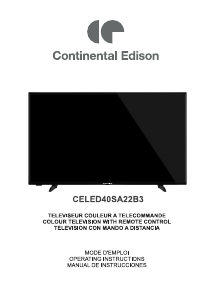 Mode d’emploi Continental Edison CELED40SA22B3 Téléviseur LED