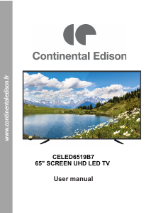 Manual Continental Edison CELED6519B7 LED Television