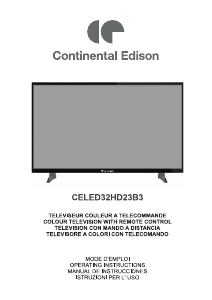 Mode d’emploi Continental Edison CELED32HD23B3 Téléviseur LED