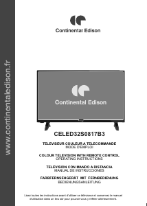 Mode d’emploi Continental Edison CELED32S0817B3 Téléviseur LED