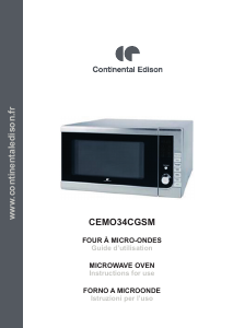 Manuale Continental Edison CEMO34CGSM Microonde