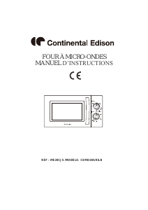 Mode d’emploi Continental Edison CEMO20GRILB Micro-onde