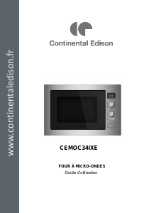 Mode d’emploi Continental Edison CEMOC34IXE Micro-onde