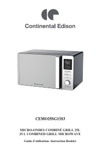 Manual Continental Edison CEMO25SG13S3 Microwave