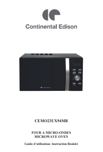 Manual Continental Edison CEMO23UX94MB Microwave