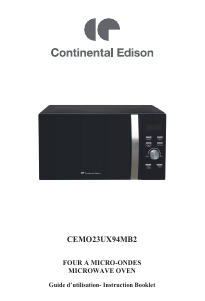 Mode d’emploi Continental Edison CEMO23UX94MB2 Micro-onde