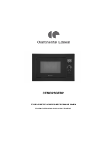 Manual Continental Edison CEMO25GEB2 Microwave