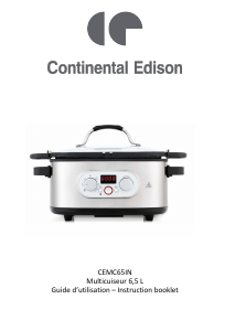 Manual Continental Edison CEMC65IN Multi Cooker