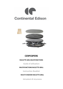 Manual Continental Edison CERPC8PERS Raclette Grill