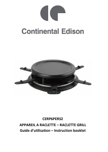 Mode d’emploi Continental Edison CERP6PERS2 Gril raclette