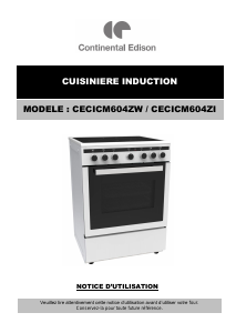 Mode d’emploi Continental Edison CECICM604ZI Cuisinière