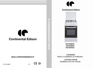 Mode d’emploi Continental Edison CE105WV2 Cuisinière