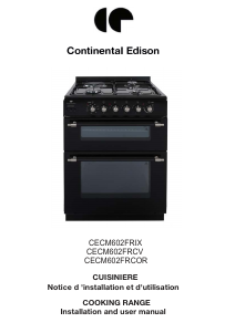 Mode d’emploi Continental Edison CECM602FRCOR Cuisinière