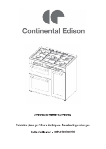 Mode d’emploi Continental Edison CECP903FB Cuisinière