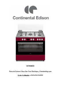 Mode d’emploi Continental Edison CECP9060BODX Cuisinière
