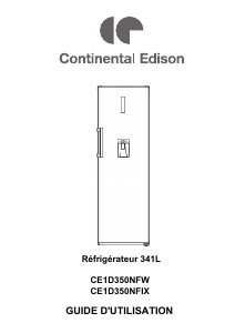 Mode d’emploi Continental Edison CE1D350NFW Réfrigérateur