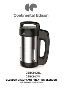 Mode d’emploi Continental Edison CEBC800BW Blender chauffant
