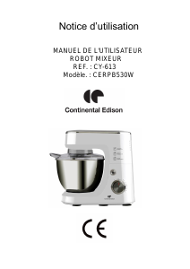 Mode d’emploi Continental Edison CERP530W Robot sur socle