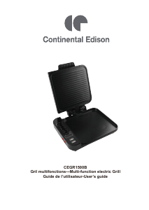 Manual Continental Edison CEGR1500B Table Grill