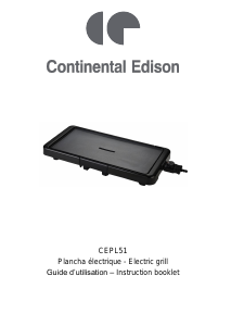 Manual Continental Edison CEPL51 Table Grill