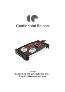 Mode d’emploi Continental Edison CEPL46N Gril de table