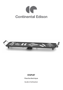 Mode d’emploi Continental Edison CEGPL87 Gril de table