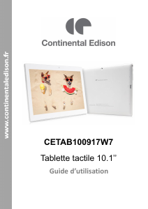 Mode d’emploi Continental Edison CETAB100917W7 Tablette