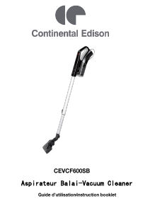 Mode d’emploi Continental Edison CEVCF600SB Aspirateur