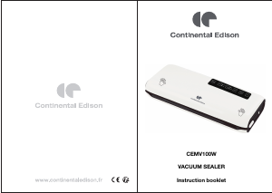 Manual Continental Edison CEMV100W Vacuum Sealer