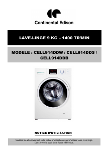 Mode d’emploi Continental Edison CELL914DDW Lave-linge