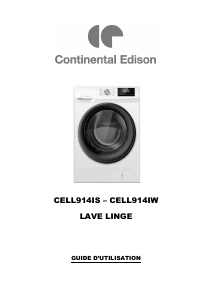 Mode d’emploi Continental Edison CELL914IW Lave-linge