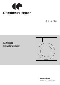 Mode d’emploi Continental Edison CELL812W8 Lave-linge