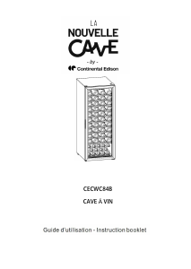 Handleiding Continental Edison CECWC84B La Nouvelle Cave Wijnklimaatkast