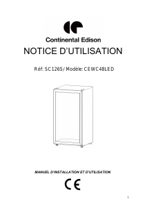 Mode d’emploi Continental Edison CECWC48LED Cave à vin