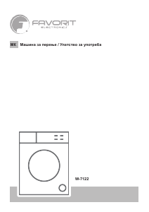 Priručnik Favorit W-7122 Stroj za pranje rublja