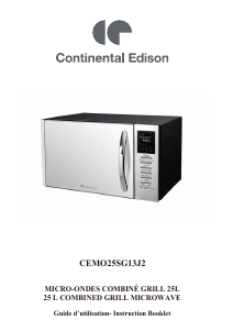 Manual Continental Edison CEMO25SG13J2 Microwave