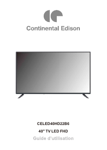 Mode d’emploi Continental Edison CELED40HD22B6 Téléviseur LED