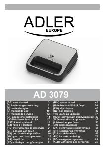 Manual Adler AD 3079 Grelhador de contacto