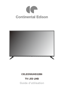 Mode d’emploi Continental Edison CELED50UHD22B6 Téléviseur LED