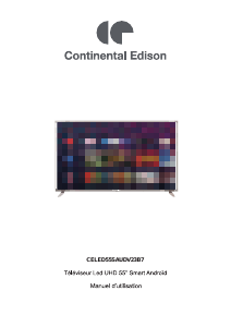 Mode d’emploi Continental Edison CELED55SAUDV23B7 Téléviseur LED