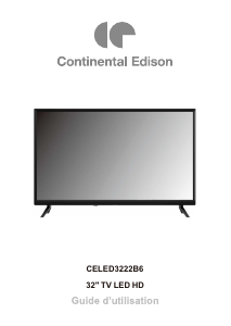 Mode d’emploi Continental Edison CELED3222B6 Téléviseur LED