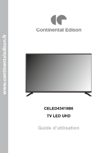 Mode d’emploi Continental Edison CELED43419B6 Téléviseur LED