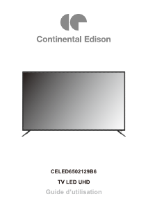 Mode d’emploi Continental Edison CELED6502129B6 Téléviseur LED