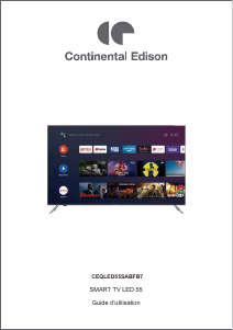 Mode d’emploi Continental Edison CEQLED55SABFB7 Téléviseur LED