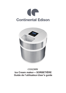 Manual Continental Edison CES230W Ice Cream Machine