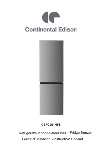 Manual Continental Edison CEFC251NFS Fridge-Freezer