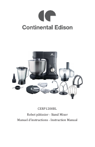 Mode d’emploi Continental Edison CERP1200BL Robot de cuisine