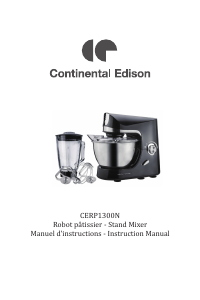 Mode d’emploi Continental Edison CERP1300N Robot de cuisine