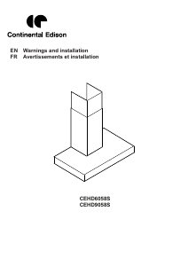 Manual Continental Edison CEHD6058S Cooker Hood