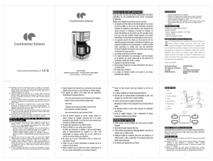 Mode d’emploi Continental Edison CECF12TIXTH Cafetière